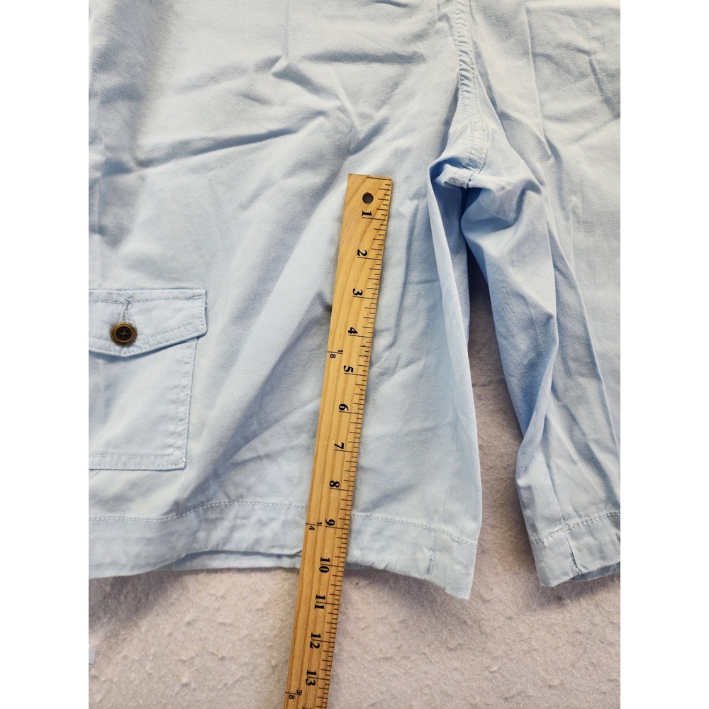 Karen Scott Blue Tummy Control Cargo Bermuda Short Size 16 Coastal Summer Casual - Picture 6 of 11